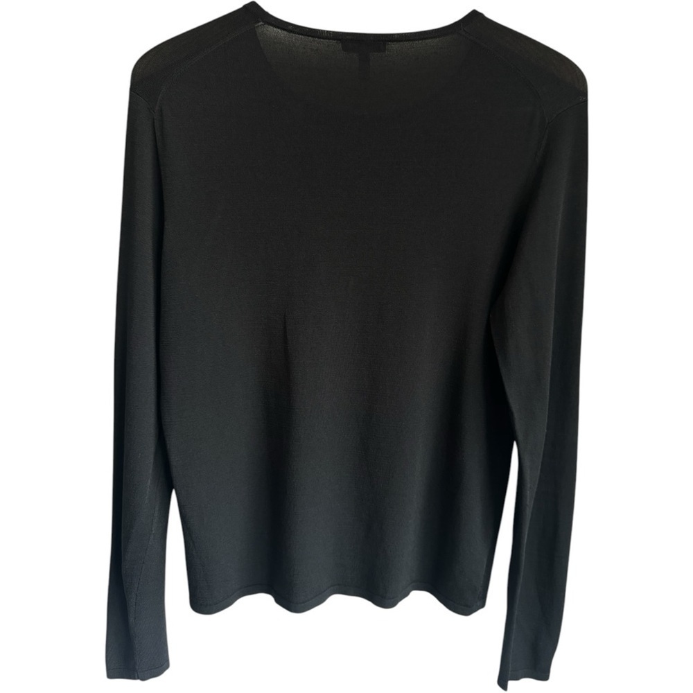 ESCADA Black Knit Sweater | Long Sleeve Cotton Blend Pullover Top | Large - Picture 2 of 6